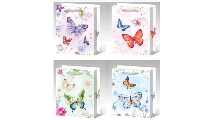 3D Purple butterfly gift bag