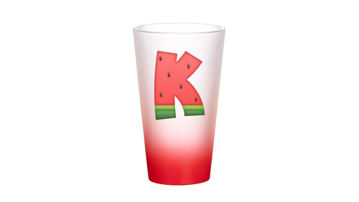 Red Frosted Mug with Initial K 530ml