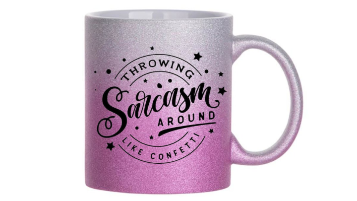 Silver/Pink Glitter Coffee Mug 300ml