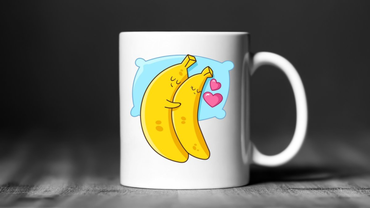 Coffee Mug Hugging Bananas 300ml