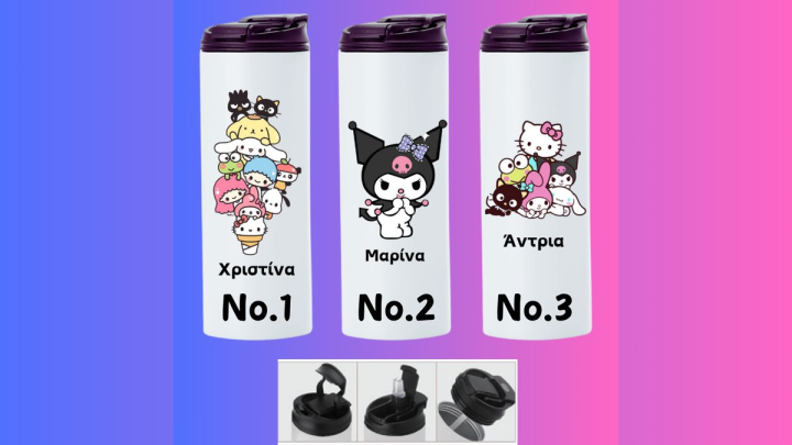 Skinny tumbler 600ml Multifunction White design no.1/2/3