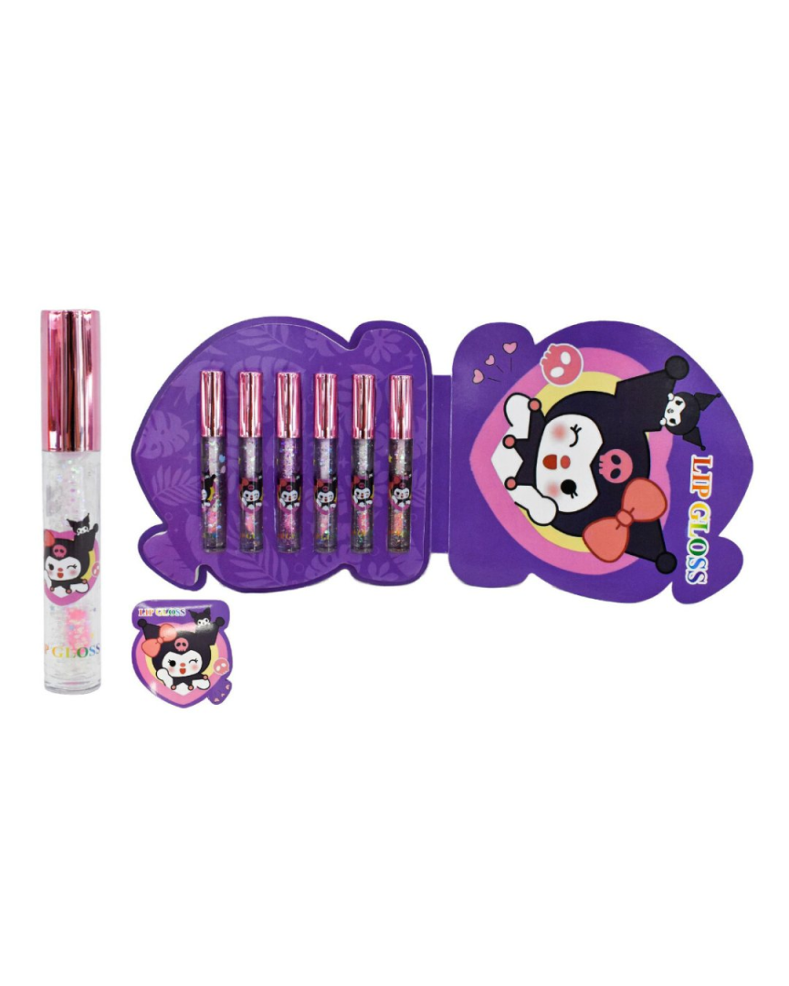Kuromi lipgloss clear with glitter