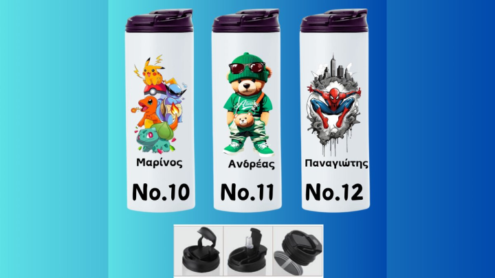 Skinny tumbler 600ml Multifunction White design no.10/11/12