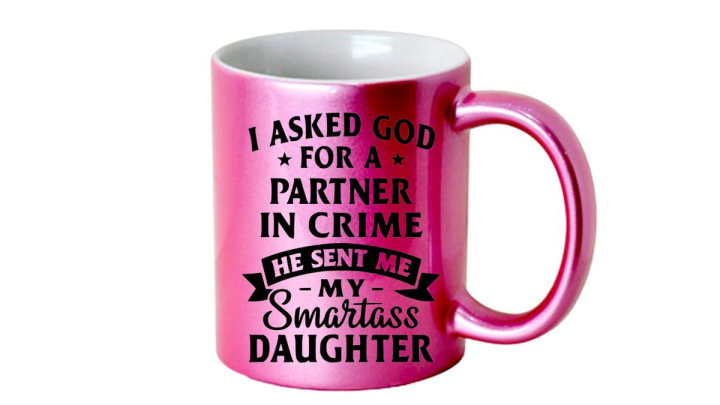 Pink Mug Smartass Daughter 300ml
