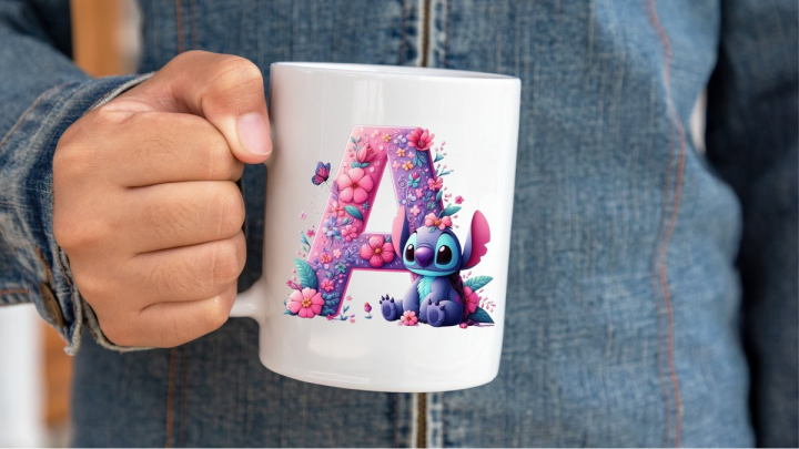 Coffee Mug Stitch Initial A 300ml