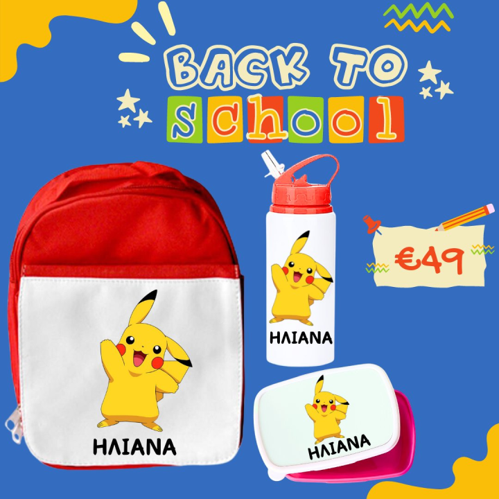 School bag/lunch box and water bottle 600ml Red