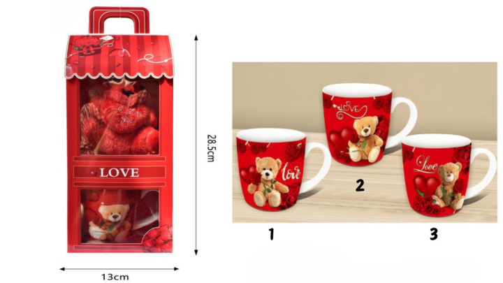 Gift box with Teddy bear and Mug No.1