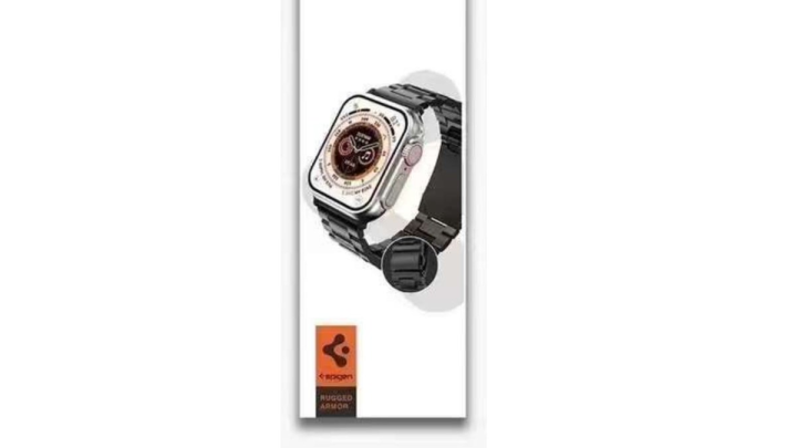 Stainless steel smartwatch strap Black 42-49mm