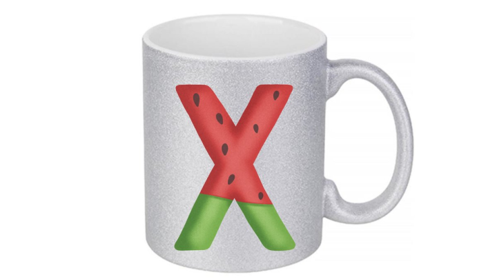 Silver Glitter Coffee Mug 300ml