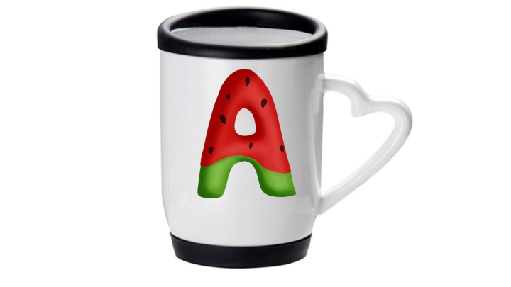 Coffee Mug Watermelon Initial A 300ml