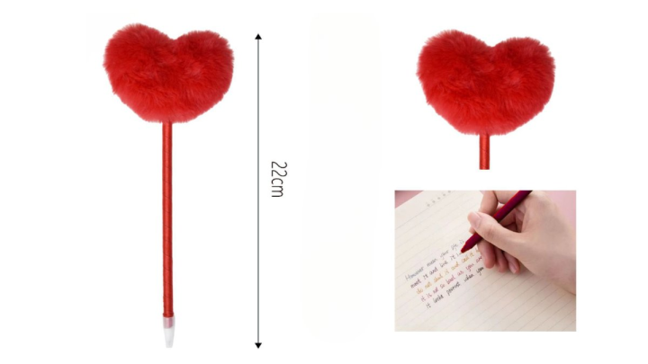 Fuffy heart pen