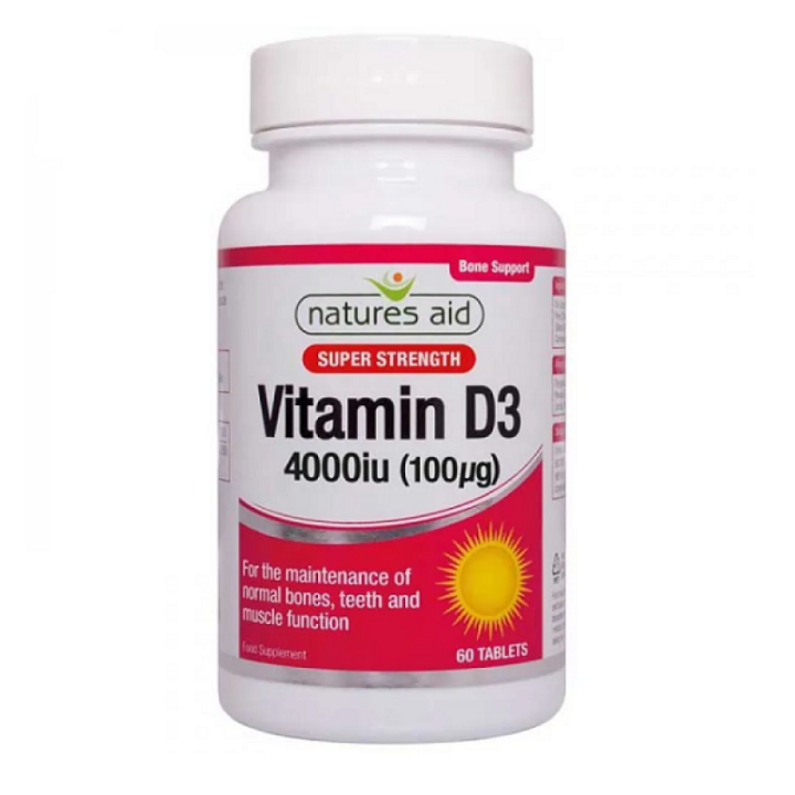 Natures Aid Vitamin D3 4000Iu 60 Tablets