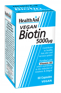 Health Aid Biotin 5000Mg Contributes To Healthy Hair Skin And Nervous System 60 Tablets