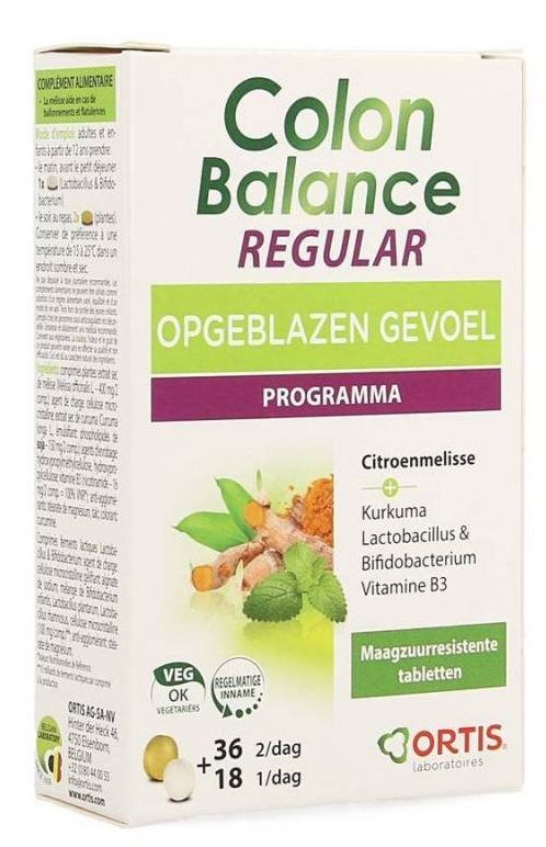 Ortis Colon Balance Regular 36 Plant Tablets 18 Ferment Lactic Tablets
