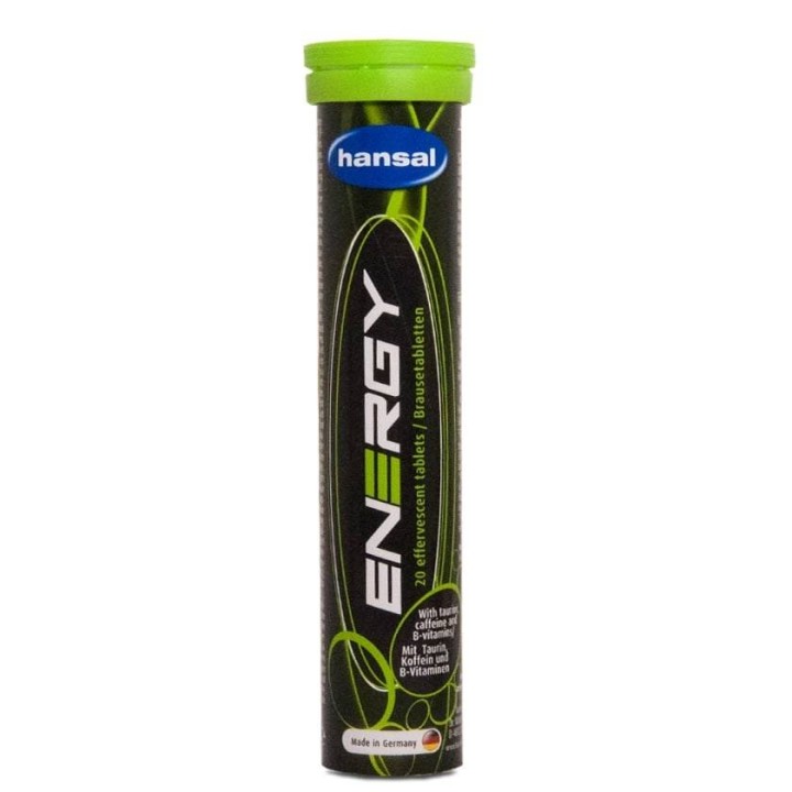 Hansal Energy Effervescent Tablets Contains Taurine Caffeine & B Complex 20 Pieces