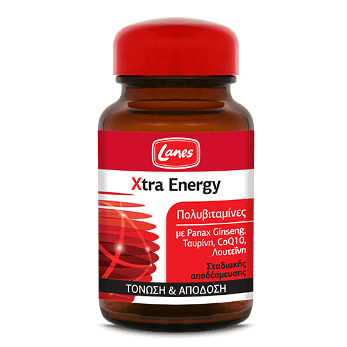 Lanes Xtra Energy Multivitamins With Ginseng & Coq10. Time Released Tablets For Mental& Psysical Energy 30 Tablets