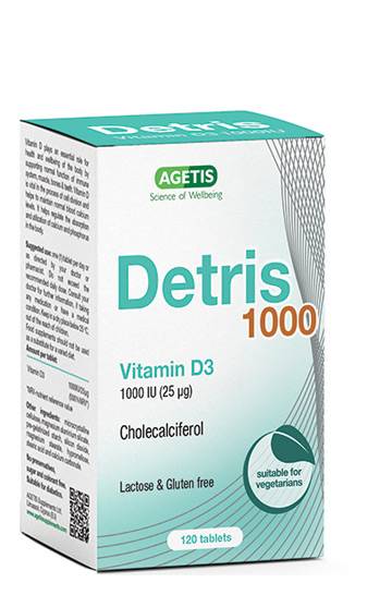 Agetis Detris Vitamin D3 1000Iu 25Mg 120 Tablets