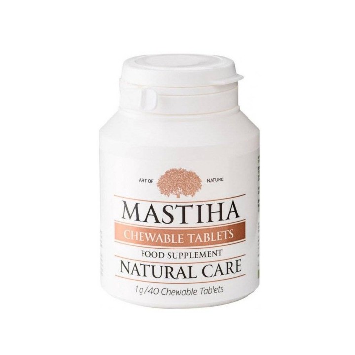 Mastiha Chewable Tablets Natural Care 1G 40 Chewable Tablets