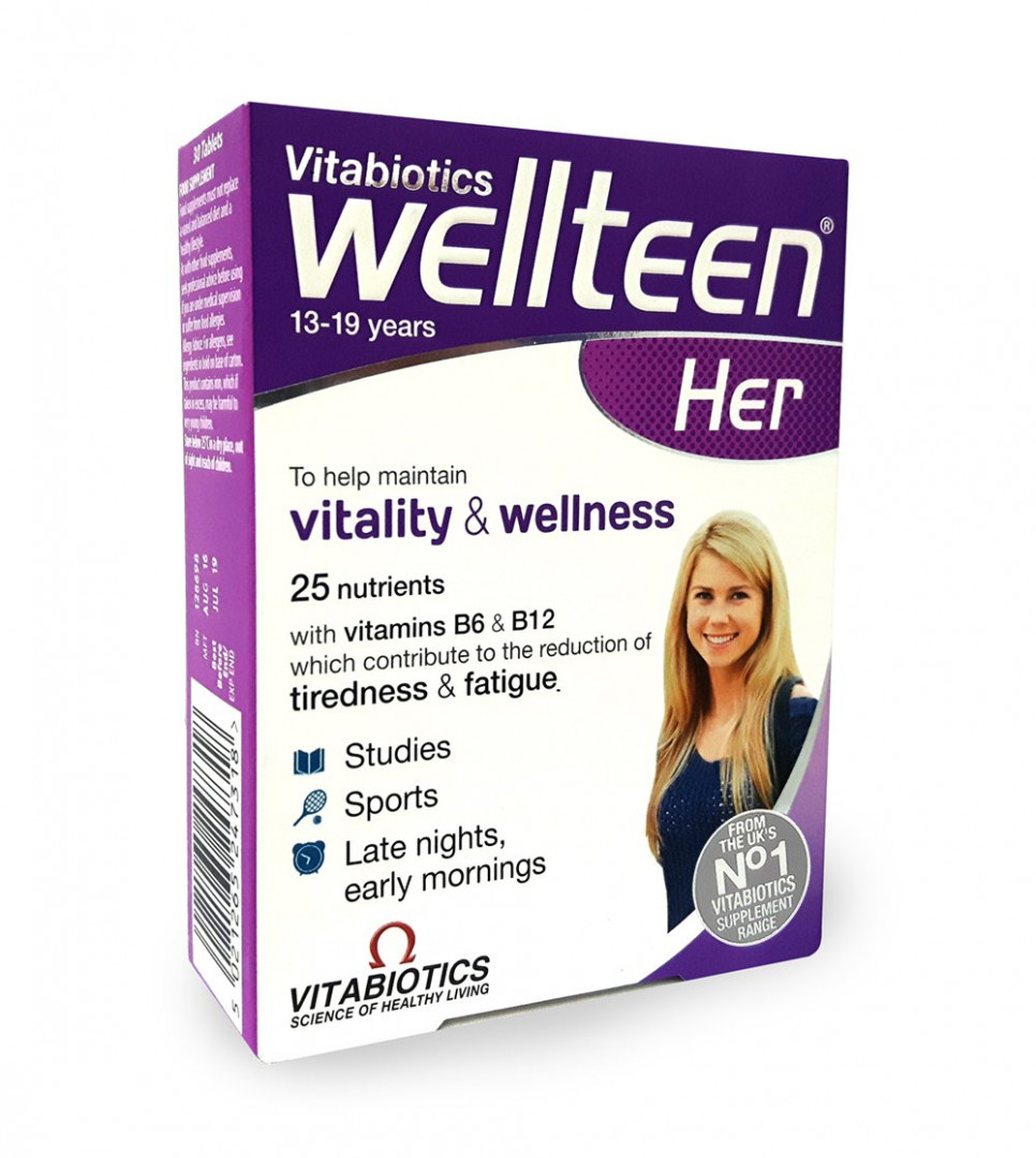 Vitabiotics Wellteen Her 13-19 Years Reduction Of Tiredness & Fatigue 30 Tablets