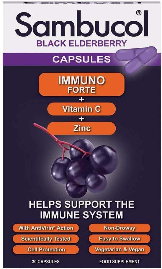Sambucol Immuno Forte Immune System Support Black Elderberry 30 Capsules