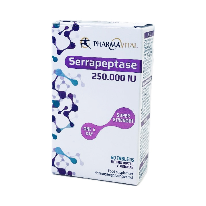 Pharmavital Serrapeptase Food Supplement Rheumatoid Arthritis 80,000Iu 90 Tabs