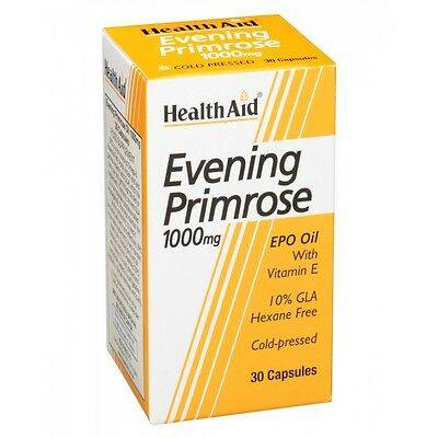 Health Aid Evening Primrose Oil 1000Mg With Vitamine E. Reduce Menopausal Symptoms 30 Capsules