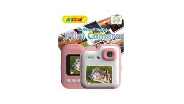 Andowl C8 Compact print Camera Pink