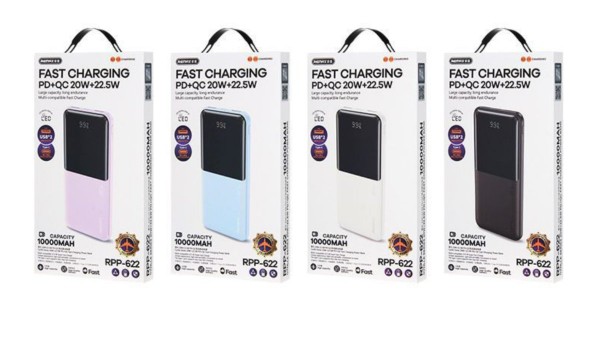 White Fast charging power bank 22.5W 10000 mAh