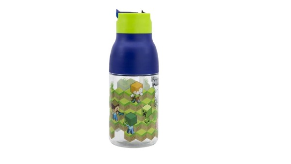 Minecraft Isometric Double Opening Sipper Ecozen Bottle 420ml