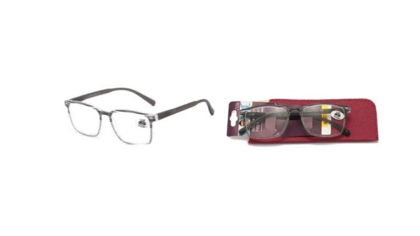 Reading Glasses classic white with black dots and lines +3