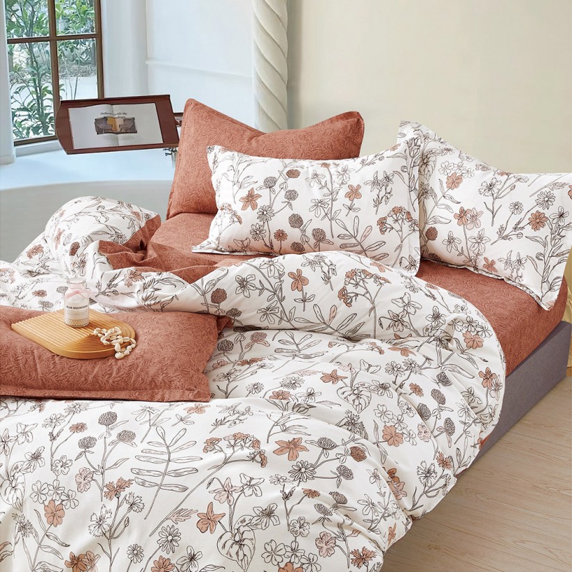 PRIME LINE CAIUS DUVET COVER WITH 2 PILLOW CASES (OXFORD) FLORAL