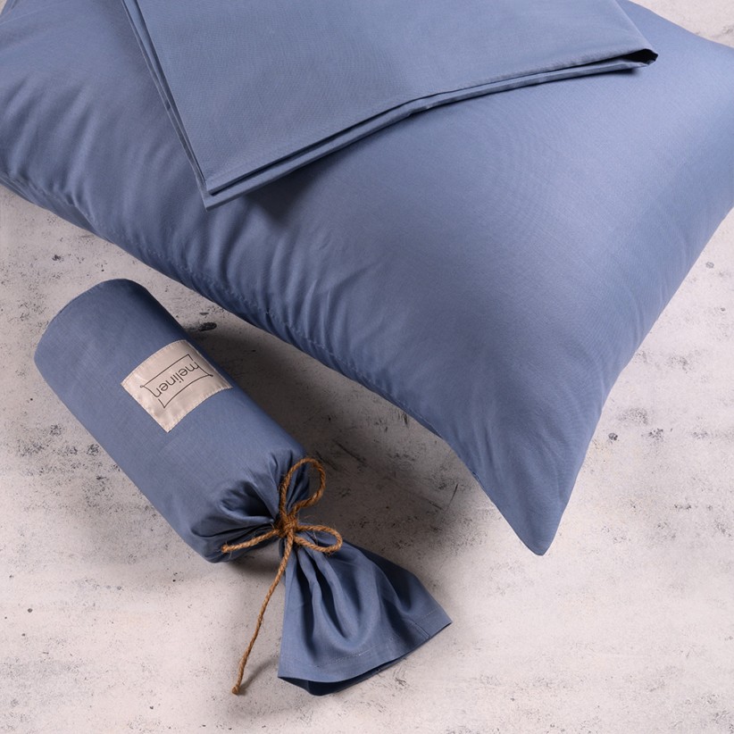 URBAN LINE BED SHEET WITH 2 PILLOW CASES DENIM COLOR