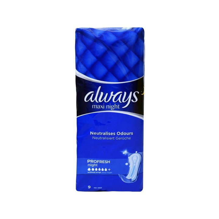 Always Sanitary Pads Maxi Night x9