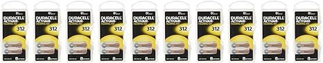 Duracell Activair Hearing Aid Batteries Size 312 80 Batteries Brown