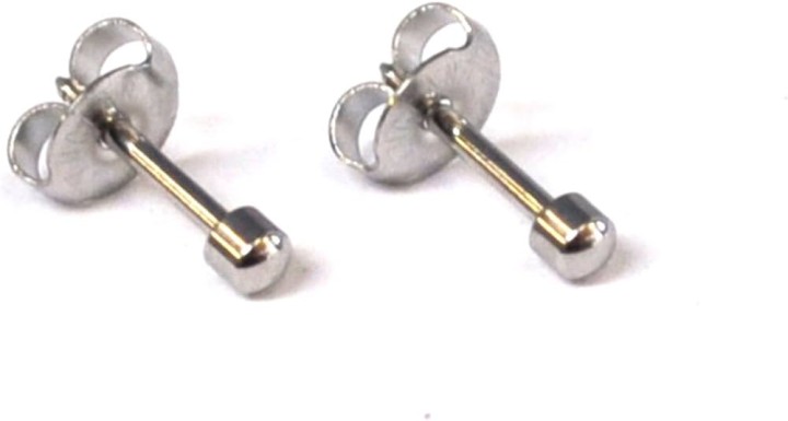 Caflon Bezel Stainless February 2 Earrings 1Pair