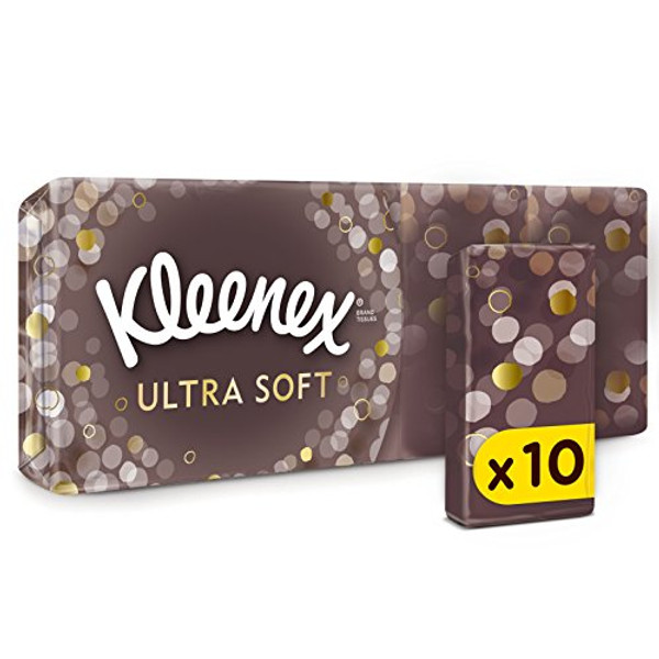 Kleenex Disposable Pocket Pack Facial Tissue Ultra Soft 10 Pocket Packs 1pc