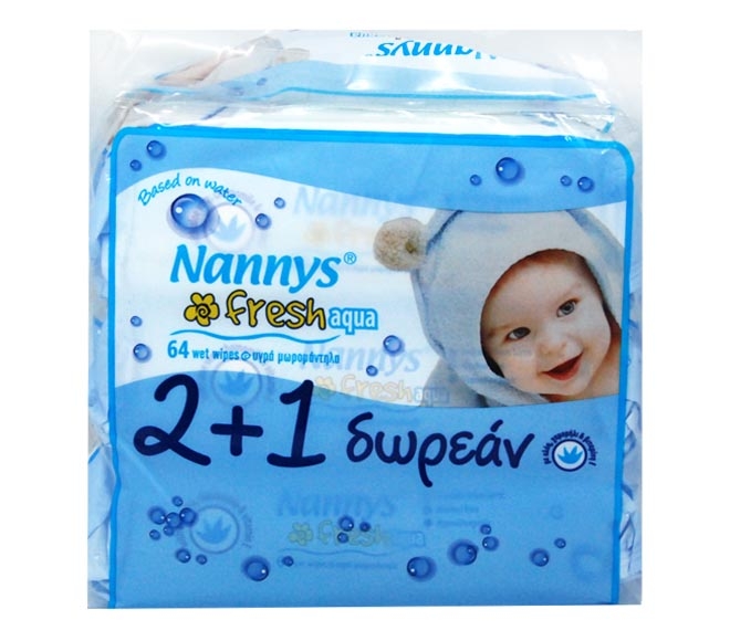 Nannys Baby Wipes Aqua 3Pack