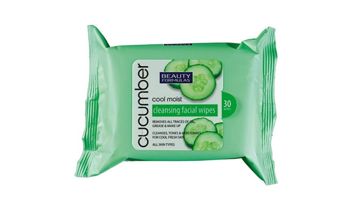 Beauty Formulas Cucumber Cool Moist Cleansing Facial Wipes, 30pcs