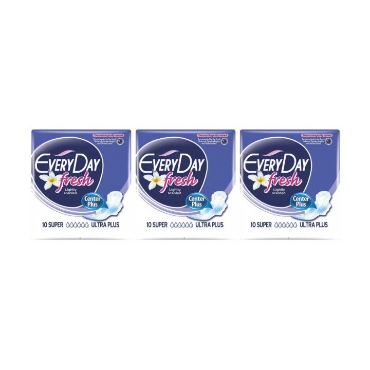 Every Day Woman's Care Fresh Lightly Scented Center Plus Super, 3×10 2+1