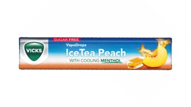 Vicks Triple Action SugarFree Lozenges Ice Tea Peach, 12 x 42g