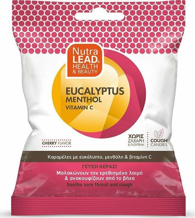 NUTRALEAD Eucalyptus, Menthol + Vitamin C Cherry Lozenges