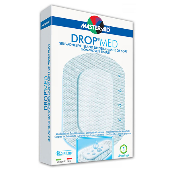 Masteraid Drop Med Self Adhesive Strips 105X15Cm (6 X 10.2) 5 Pieces