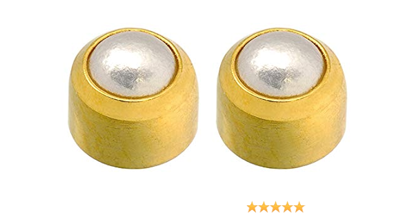 Caflon White Pearl Bezel Earrings 1Pair