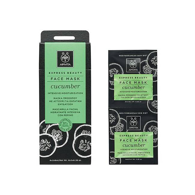 Apivita Express Beauty Face Mask Cucumber Intensive Moisturization 2X8ml