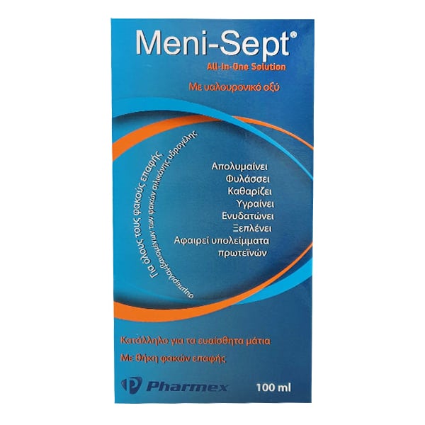 Meni-Sept All-In-One Contact Lens Solution With Hyaluronic Acid 100Ml