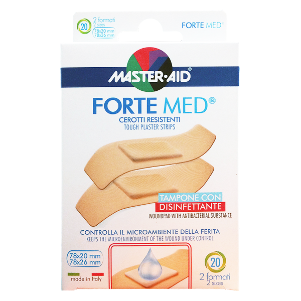 Master Aid Forte Med Strips 20 X 2Sizes