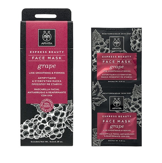 Apivita Express Beauty Smoothing & Firming Face Mask With Grape 2x8ml