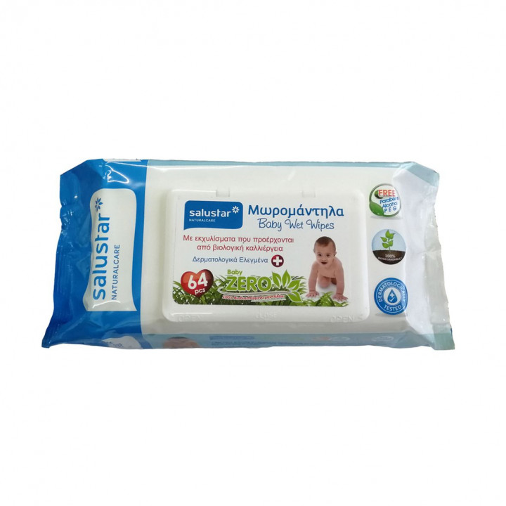 Salustar Baby Zero Wet Wipes 64 Pieces