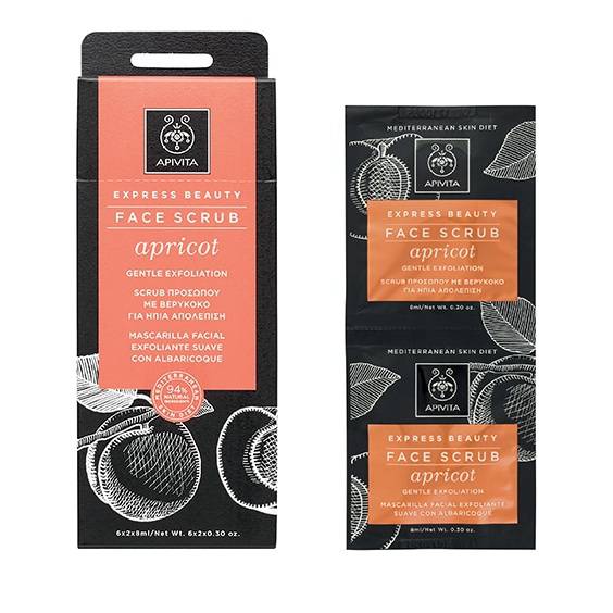 Apivita Express Beauty Gentle Exfoliating Face Scrub With Apricot 2x8ml