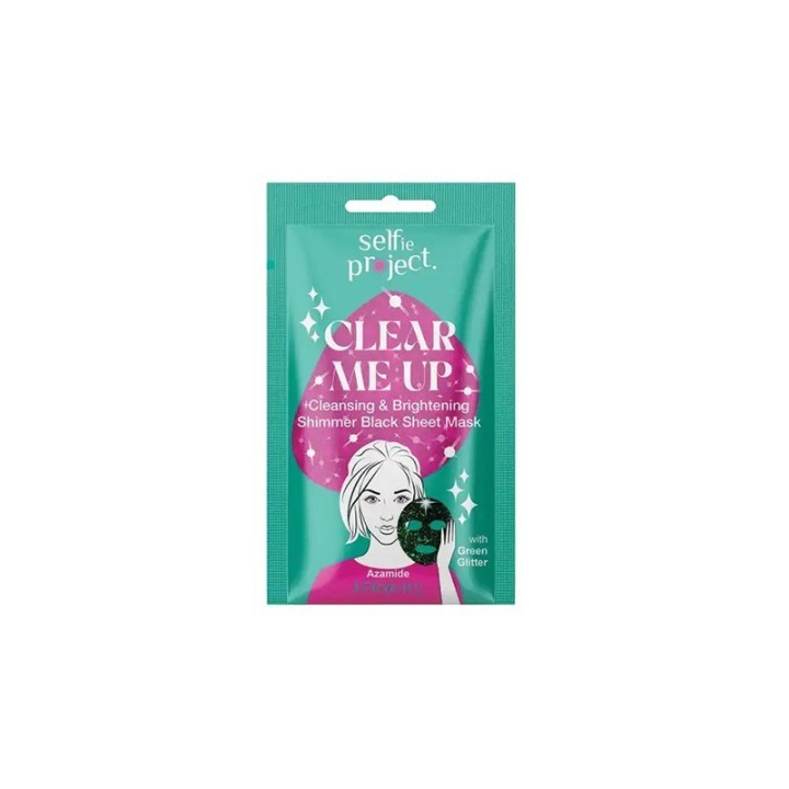 Selfie Project Clean Me Up Cleansing & Brightening Shimmer Black Sheet Mask